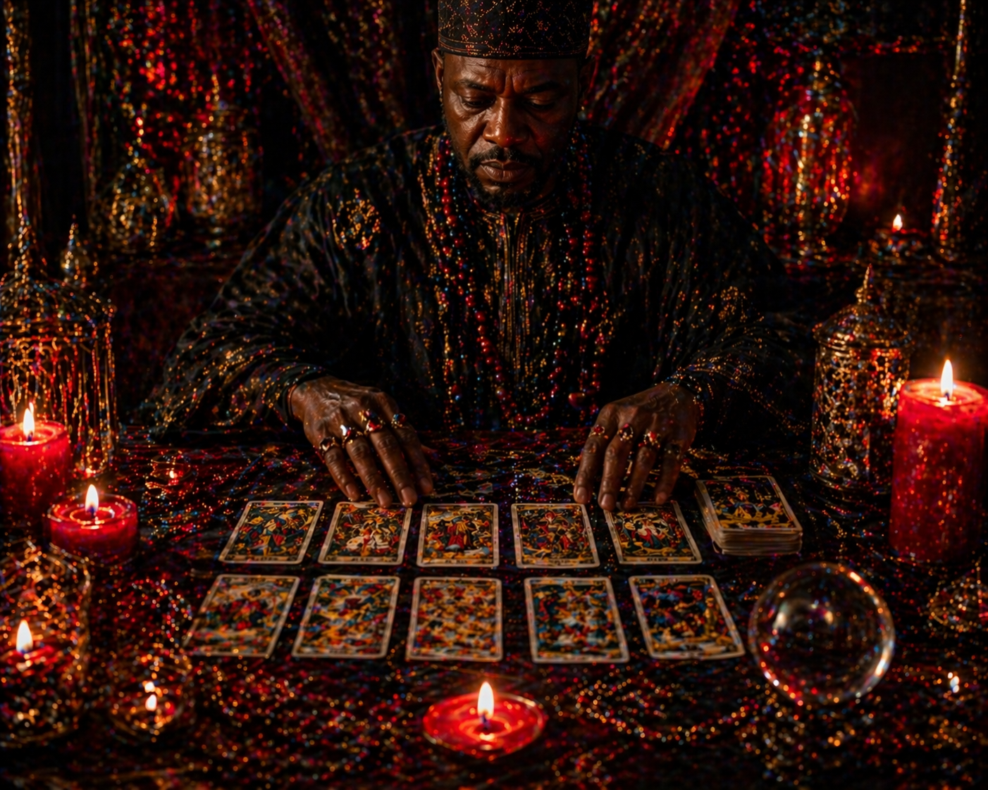 Bougies rouges pour l'intensité et la concentration